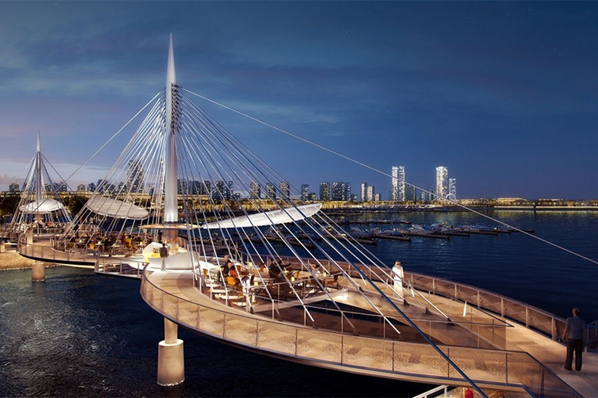Lusail Pedestrian Bridges by Safdie Rabines Architects